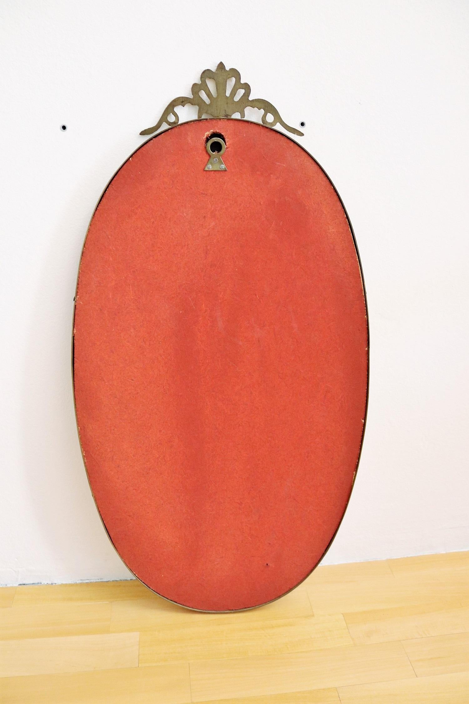 Italian Midcentury Brass Wall Mirror, 1950s 6