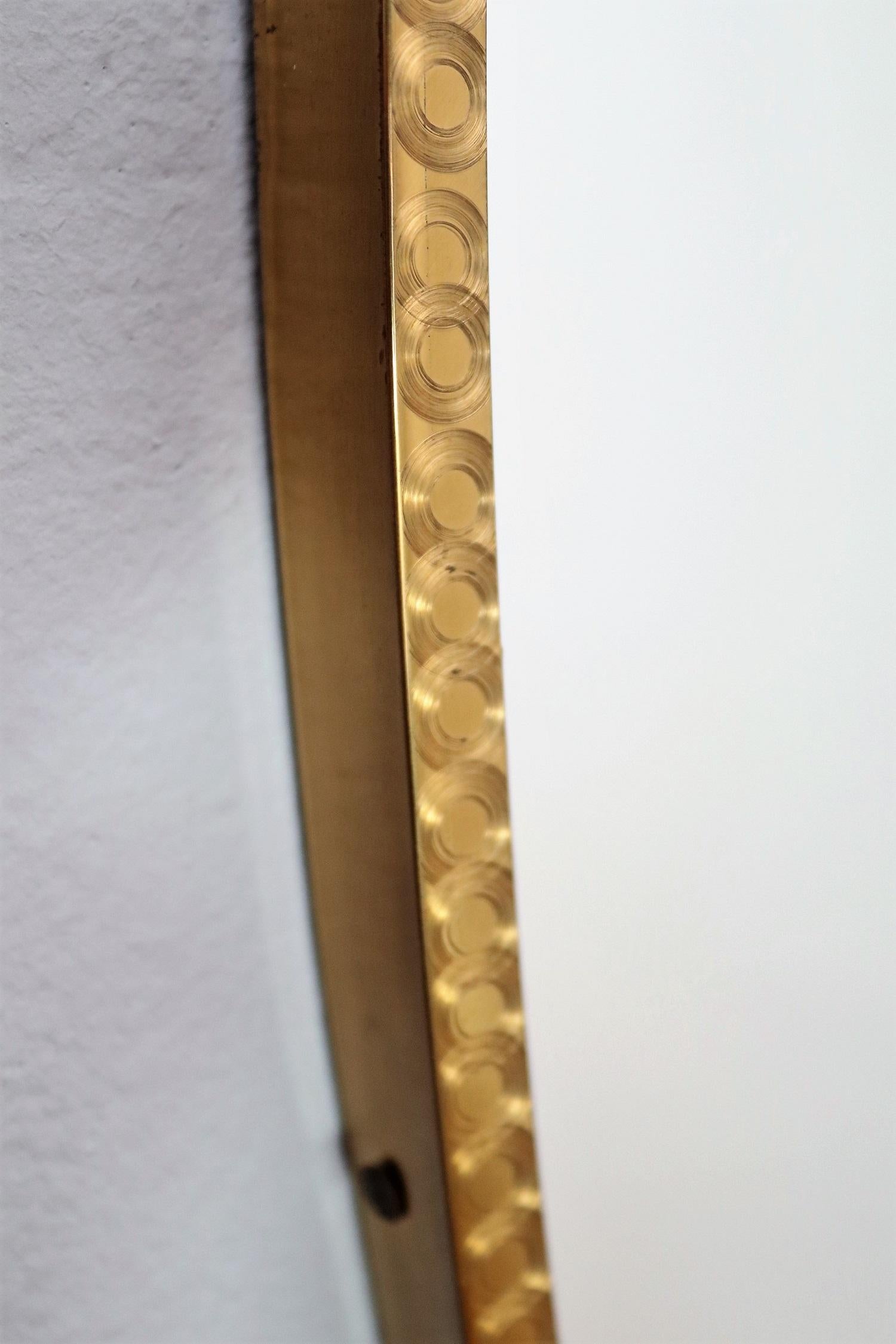 Mid-20th Century Italian Midcentury Brass Wall Mirror, 1950s