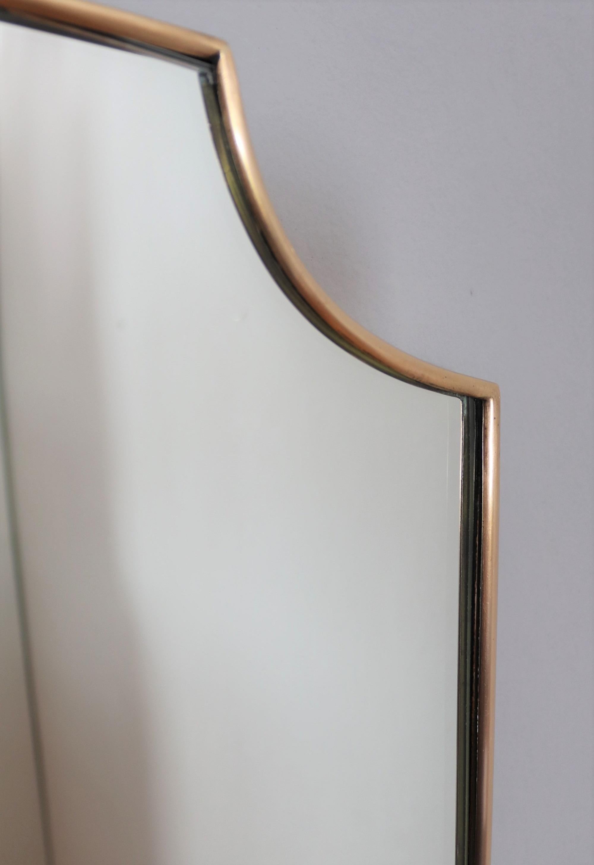 Italian Midcentury Brass Wall Mirror, 1950s 3
