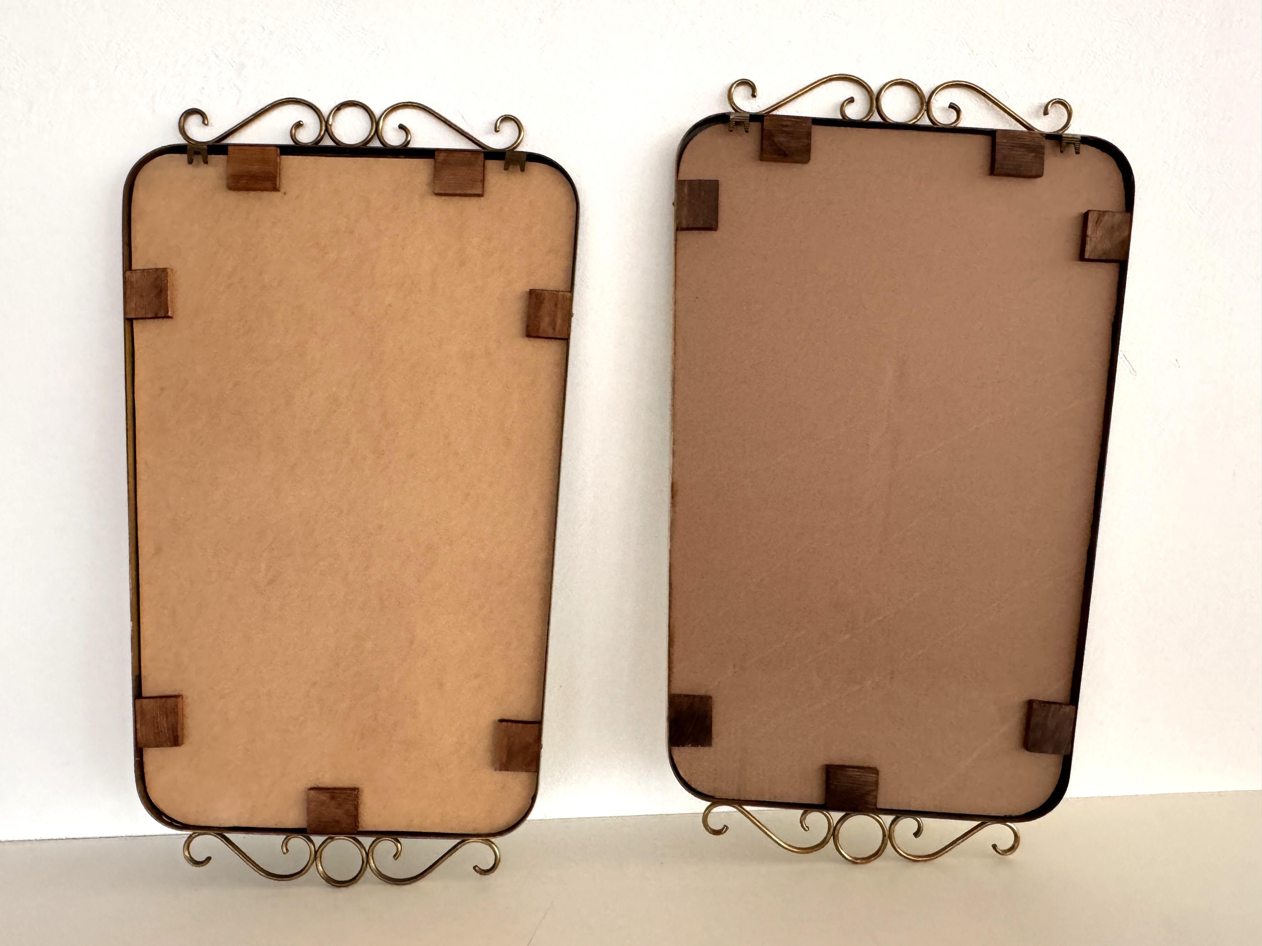 Specchio da parete in ottone del Medioevo italiano con decorazioni in stile Gio Ponti, anni '70 in vendita 7