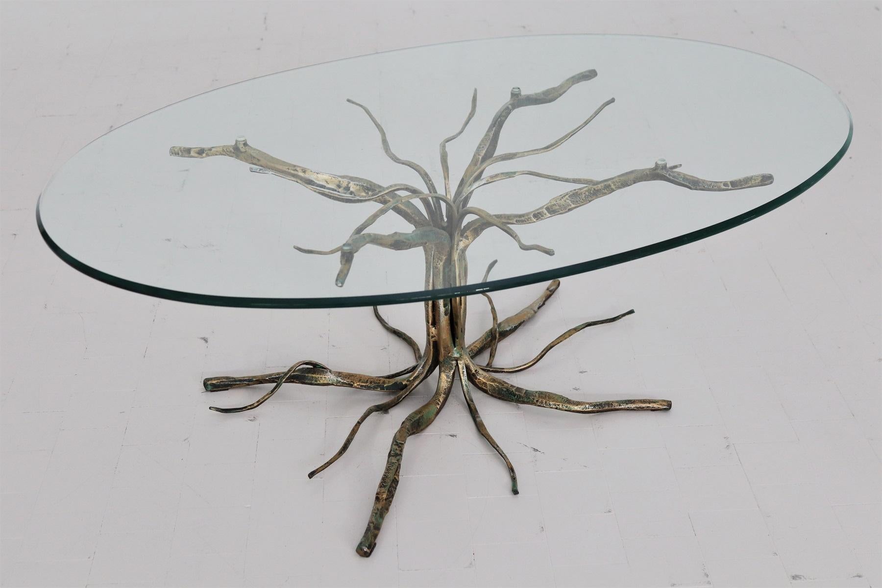 Italian Brutalist Coffee Table in Tree Shape by Salvino Marsura 1960s For Sale 8