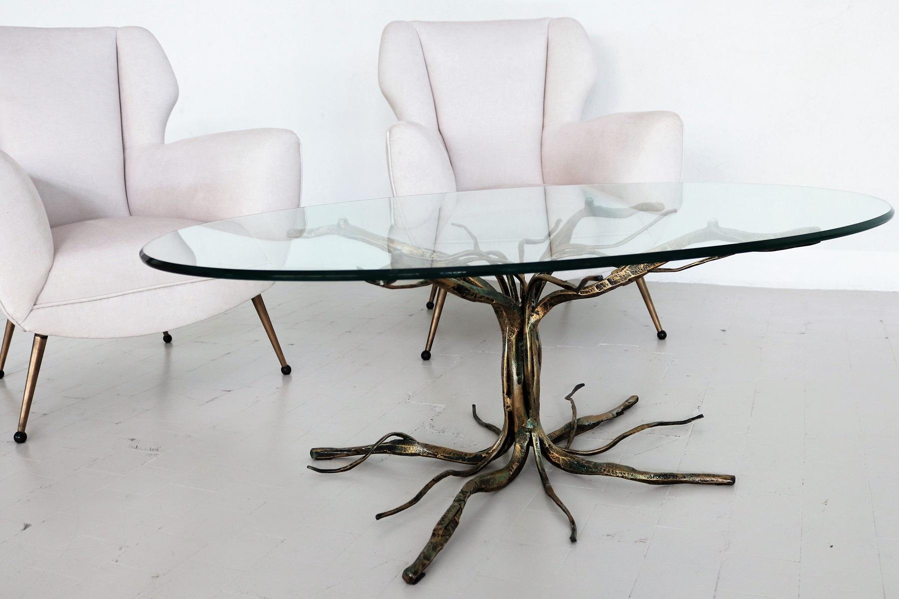 Italian Brutalist Coffee Table in Tree Shape by Salvino Marsura 1960s In Good Condition For Sale In Morazzone, Varese