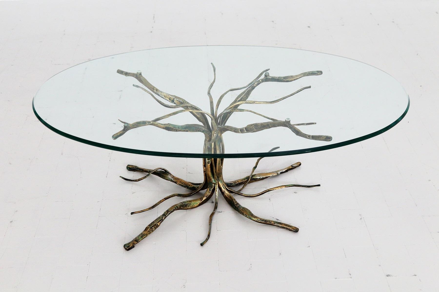 Crystal Salvino Marsura Italian Brutalist Coffee Table in Tree Shape, 1960s For Sale