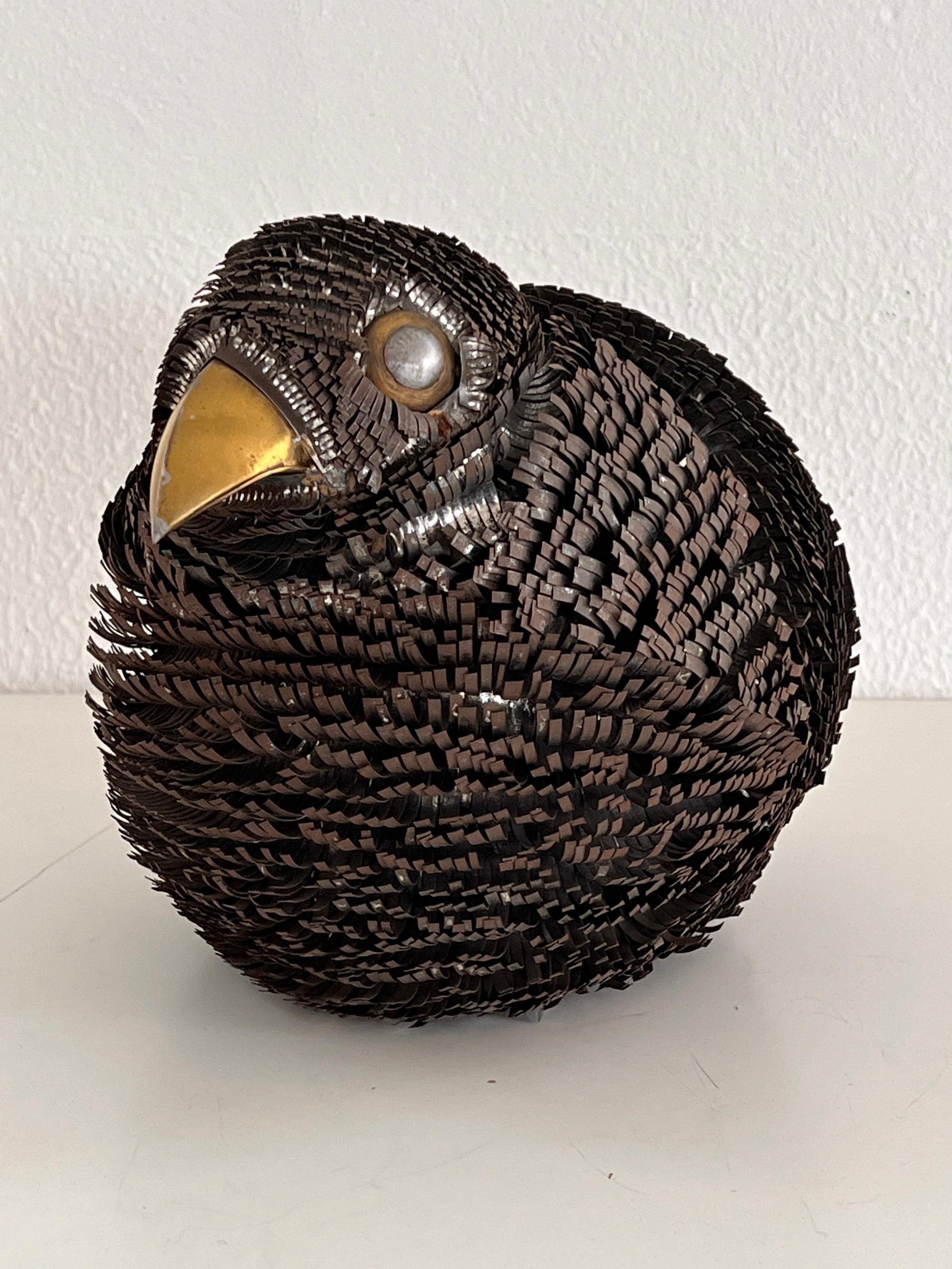 Italian Midcentury Brutalist Iron Welded Bird Sculpture, 1960s In Good Condition For Sale In Morazzone, Varese