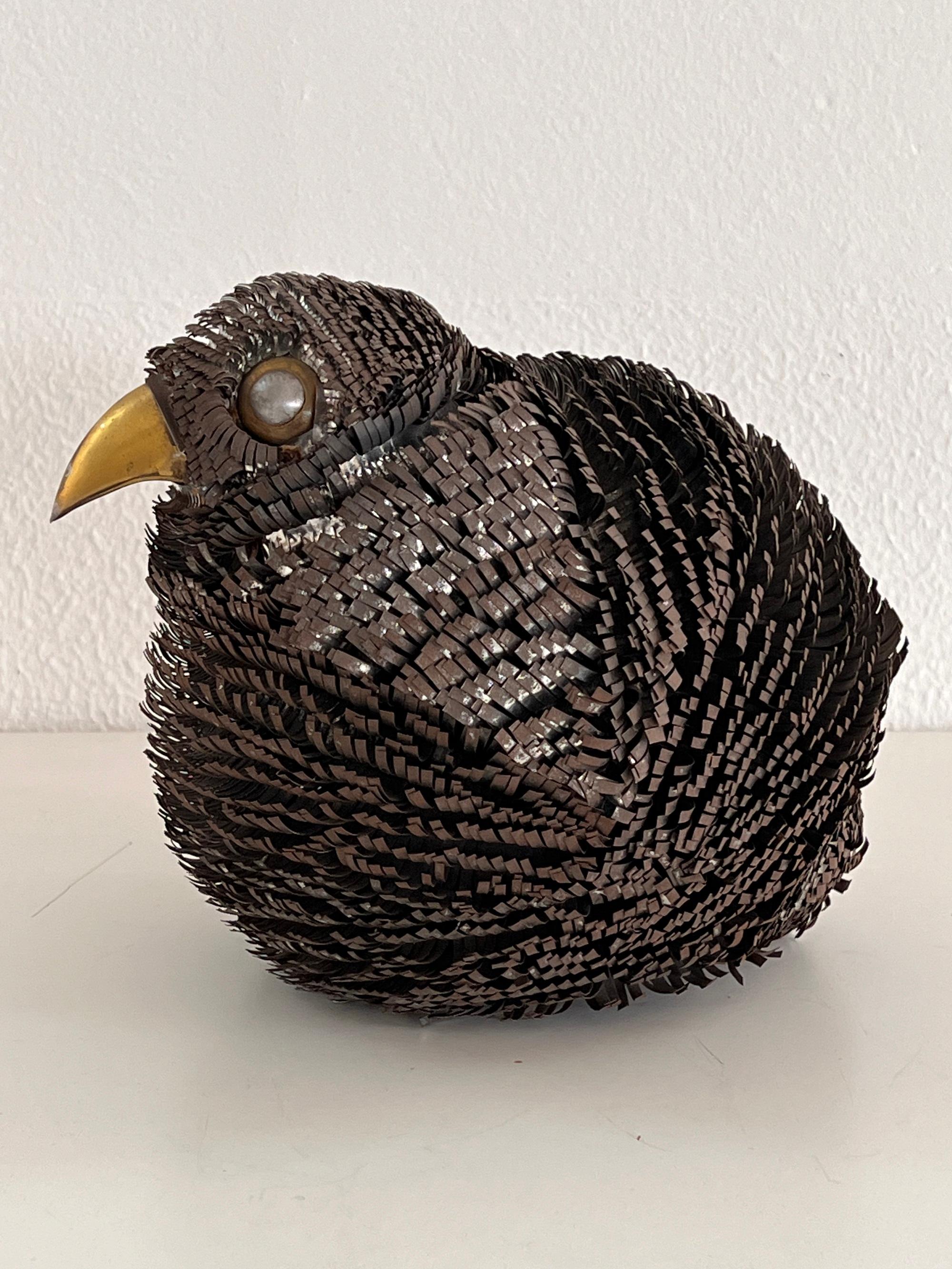20th Century Italian Midcentury Brutalist Iron Welded Bird Sculpture, 1960s For Sale