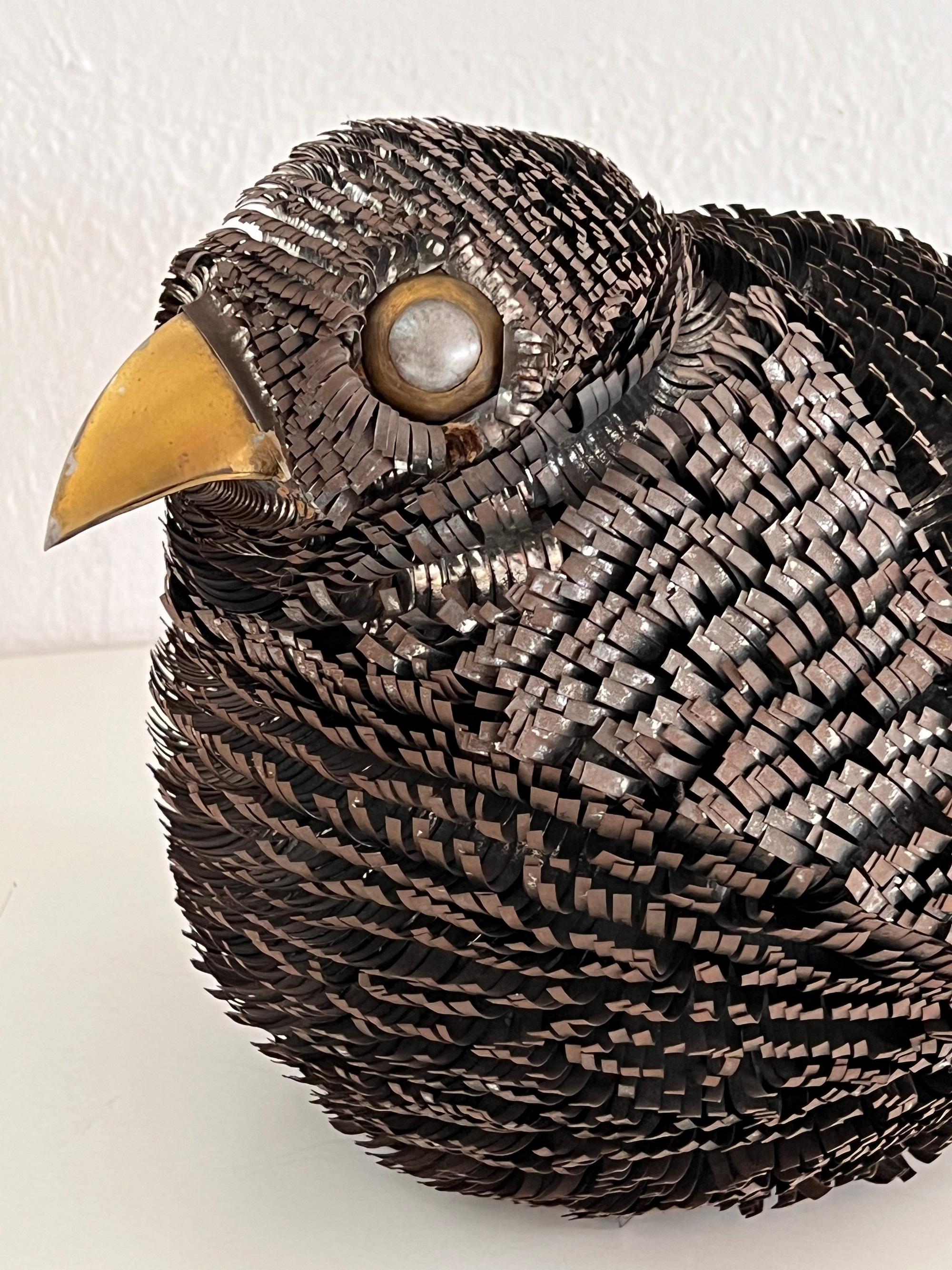 Italian Midcentury Brutalist Iron Welded Bird Sculpture, 1960s For Sale 1