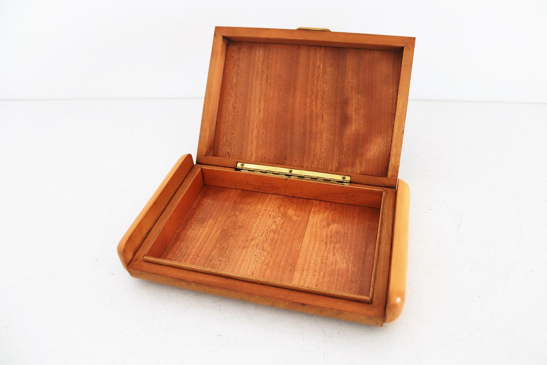 Italian Midcentury Burl Wood Jewelry Box in the Style of Tommaso Barbi, 1970s 7