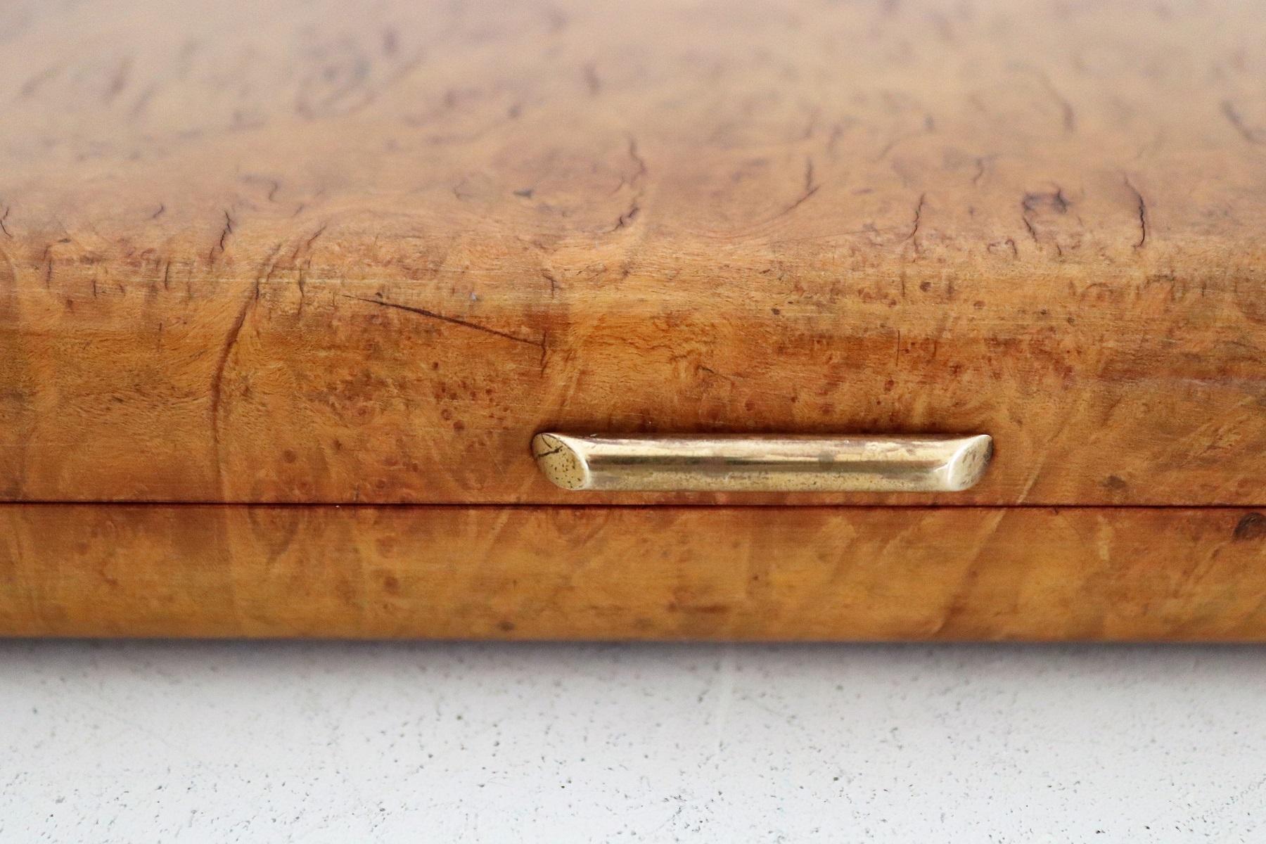 Hand-Crafted Italian Midcentury Burl Wood Jewelry Box in the Style of Tommaso Barbi, 1970s
