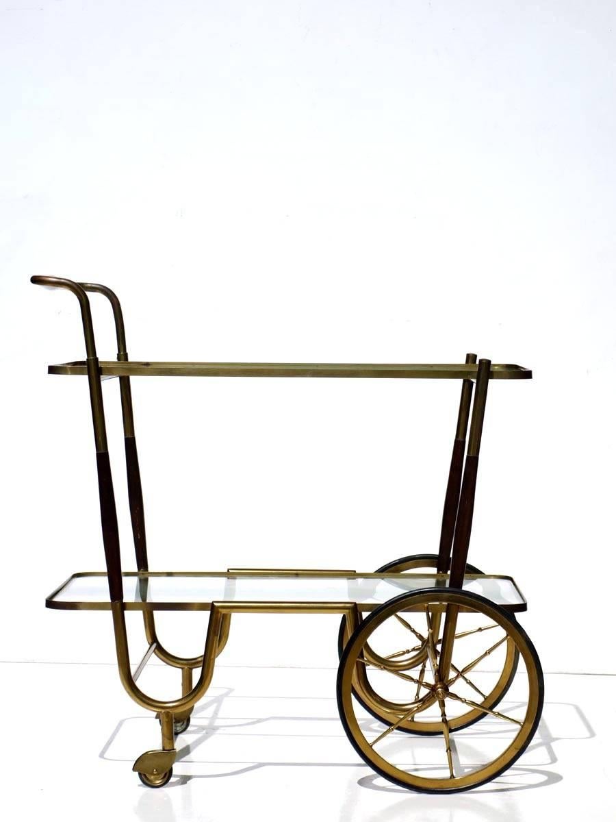 Trolley by Cesare Lacca
Italy, 1950s

Brass and rosewood.
Excellent condition. Glass perfect.