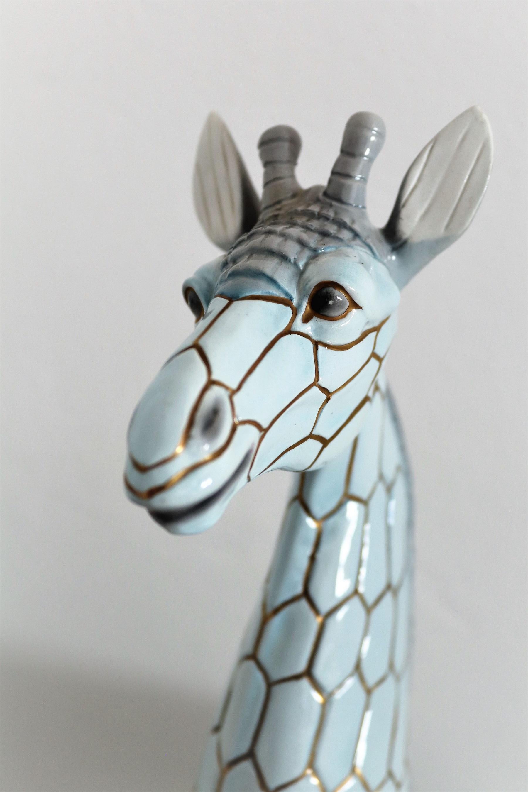 Italian Midcentury Ceramic Giraffe by Giovanni Ronzan, Turin 1950s, Set of Two 6