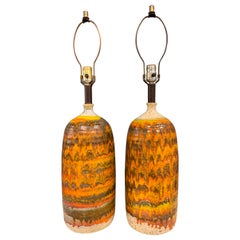 Italian Midcentury Ceramic Lamps in the Manner of Fantoni