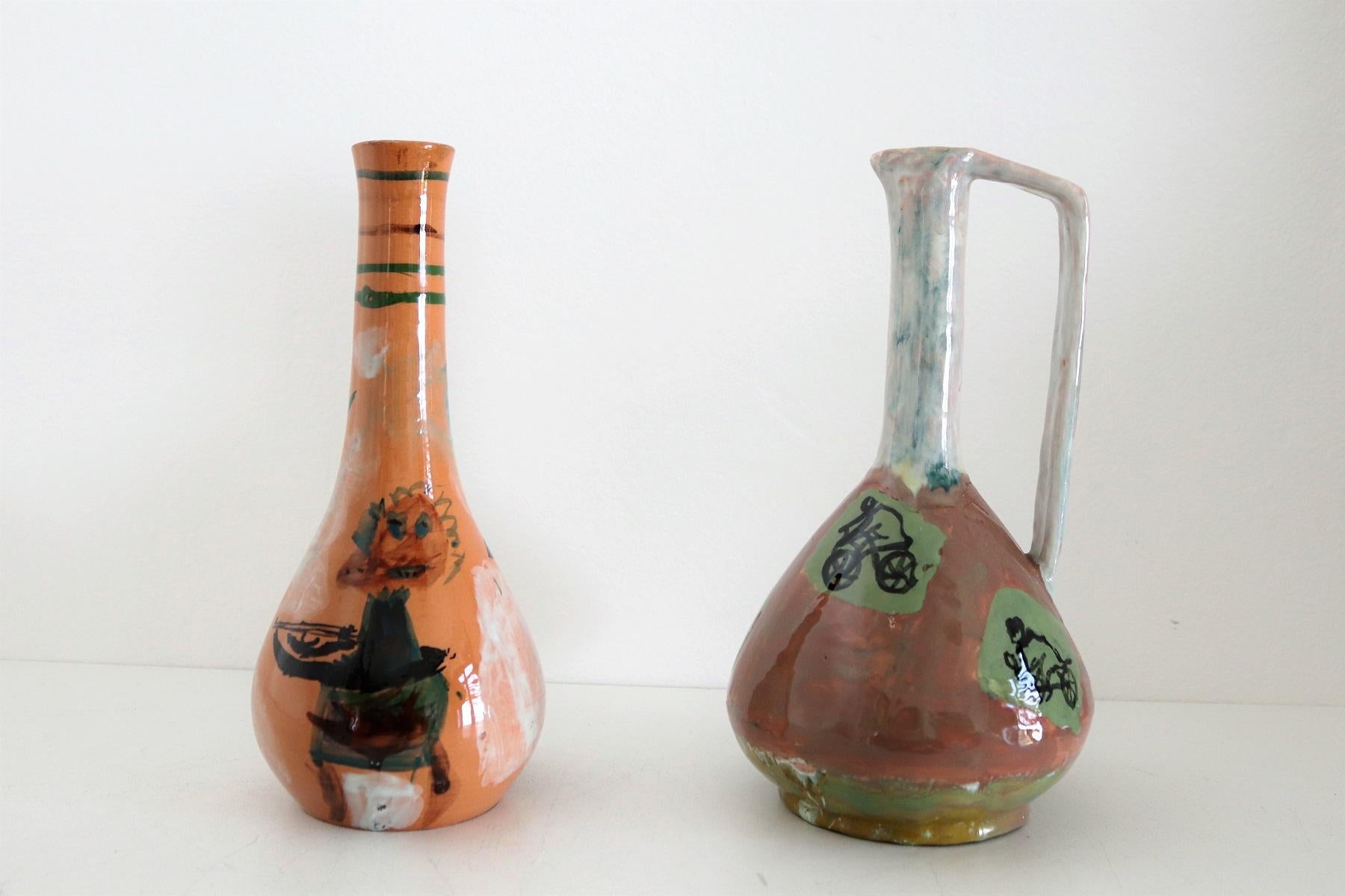 Italian Midcentury Ceramic Modernist Collectors Vase by Art Rumi Orobico, 1950s For Sale 4
