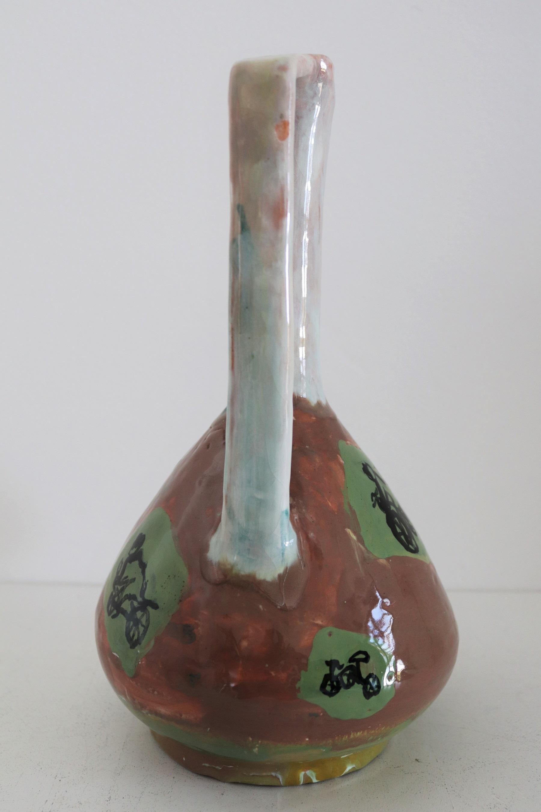 Italian Midcentury Ceramic Modernist Collectors Vase by Art Rumi Orobico, 1950s For Sale 6