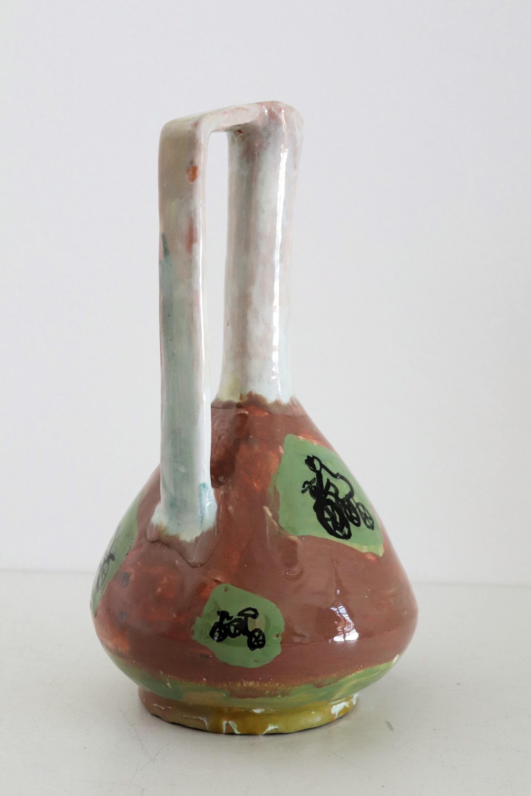 Italian Midcentury Ceramic Modernist Collectors Vase by Art Rumi Orobico, 1950s For Sale 9