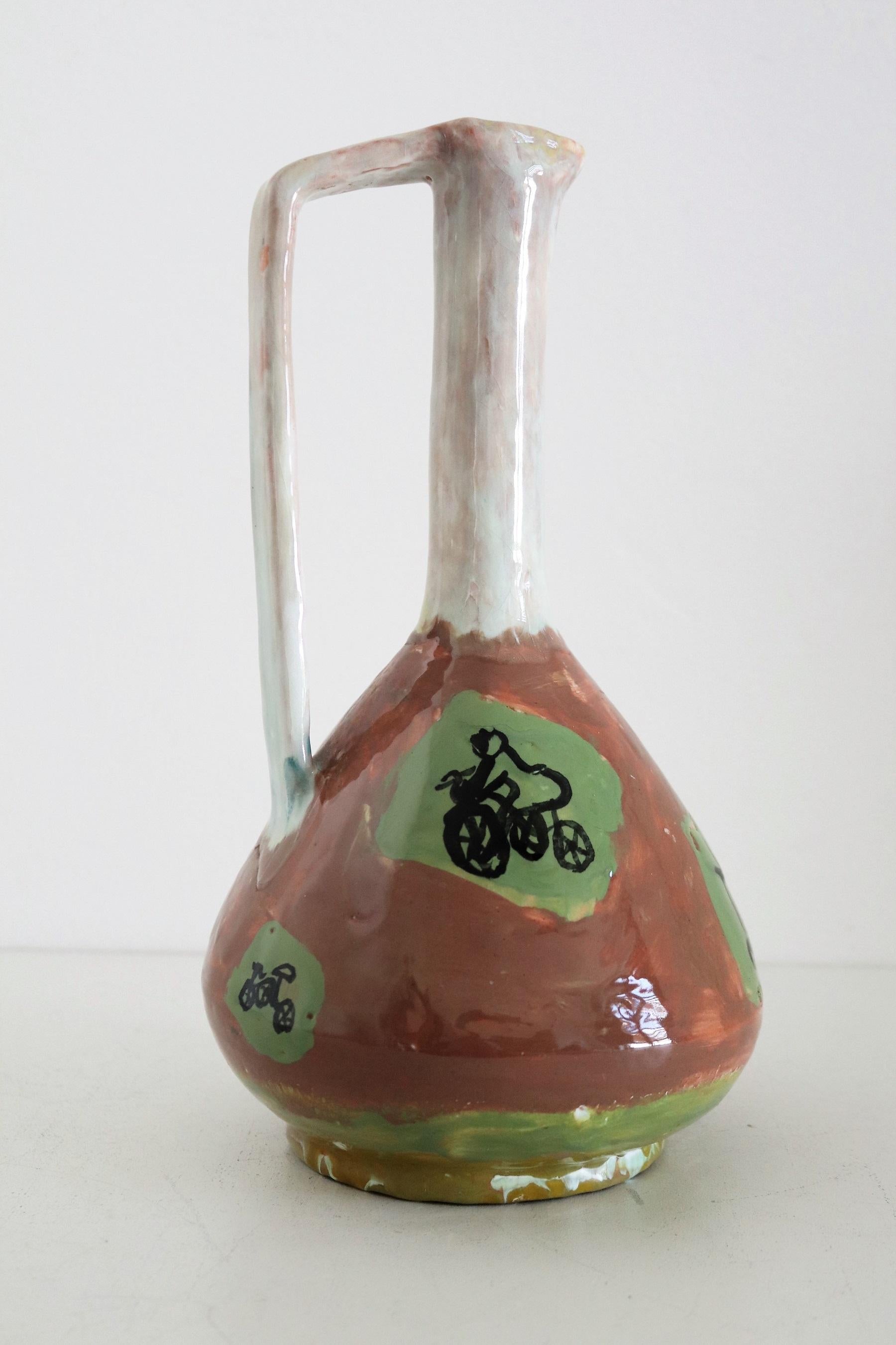 Italian Midcentury Ceramic Modernist Collectors Vase by Art Rumi Orobico, 1950s For Sale 10