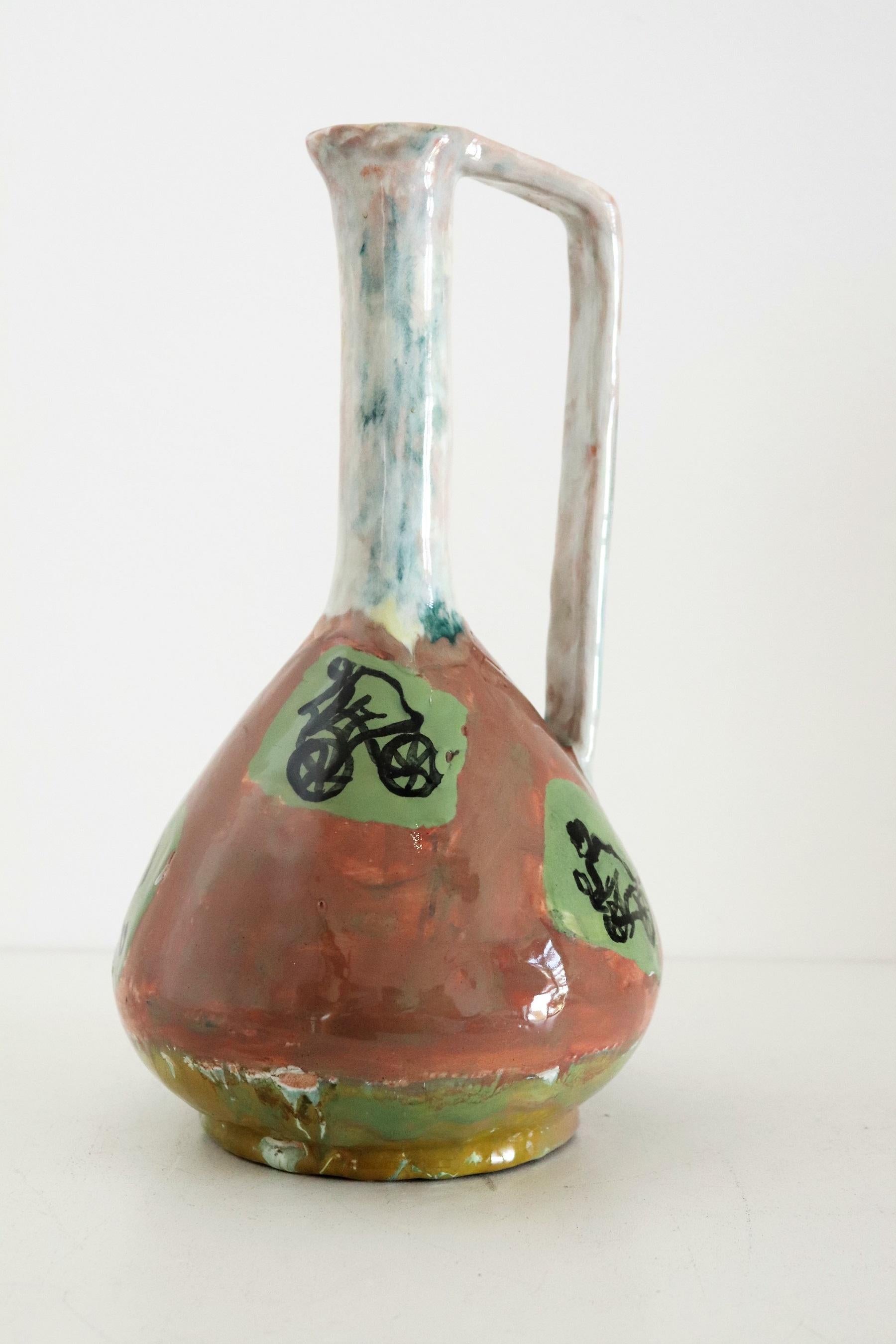 Italian Midcentury Ceramic Modernist Collectors Vase by Art Rumi Orobico, 1950s For Sale 12