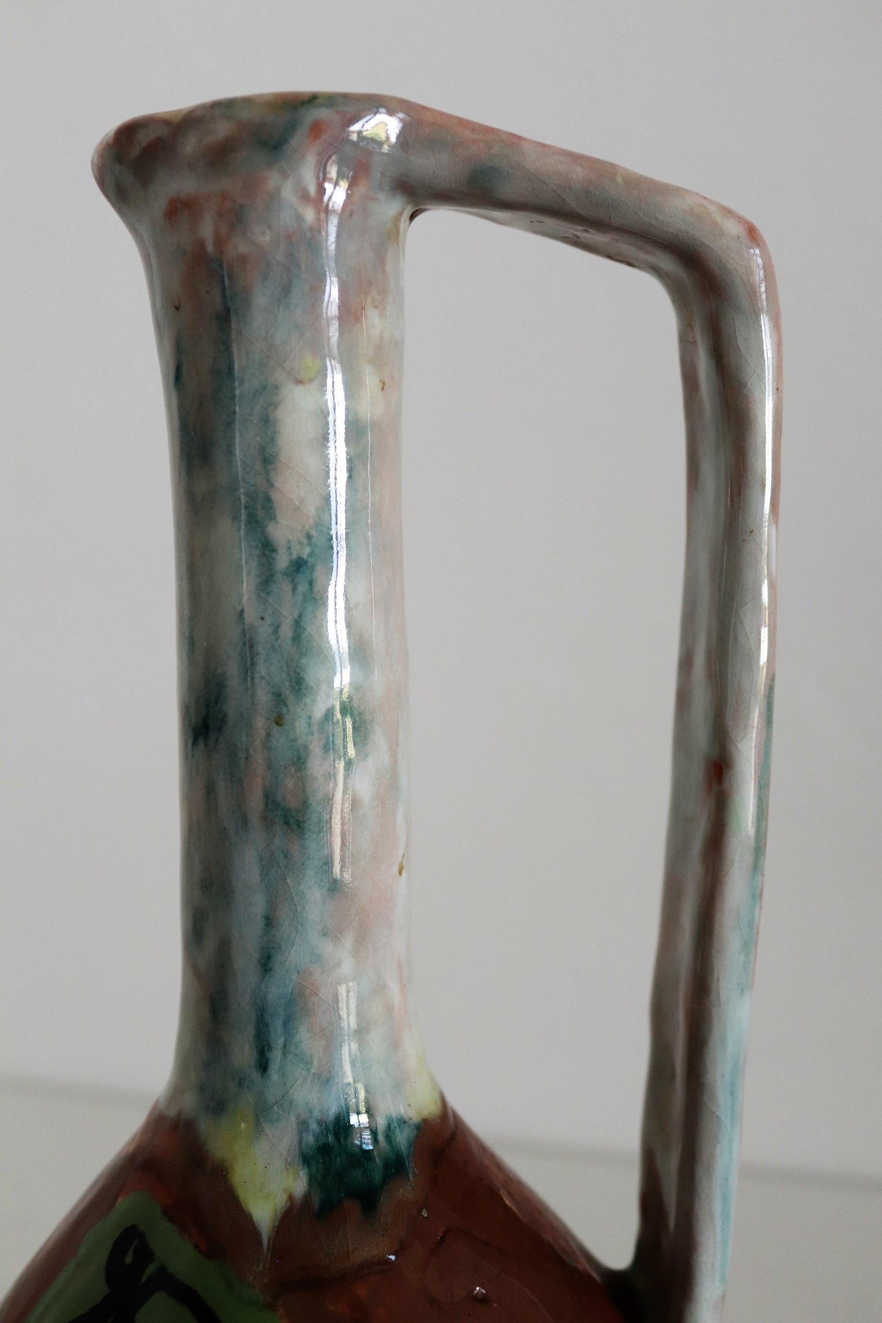Italian Midcentury Ceramic Modernist Collectors Vase by Art Rumi Orobico, 1950s For Sale 1