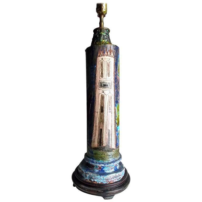 Lampe de table italienne en céramique de Venise du milieu du siècle dernier, attribuée à Marcello Fantoni