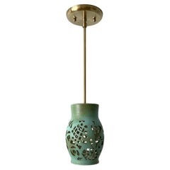 Italian Midcentury Ceramic Pendant Light (rewired US compatible)