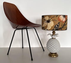 Italian Midcentury Ceramic Table lamp with new Lampshade, 1970s