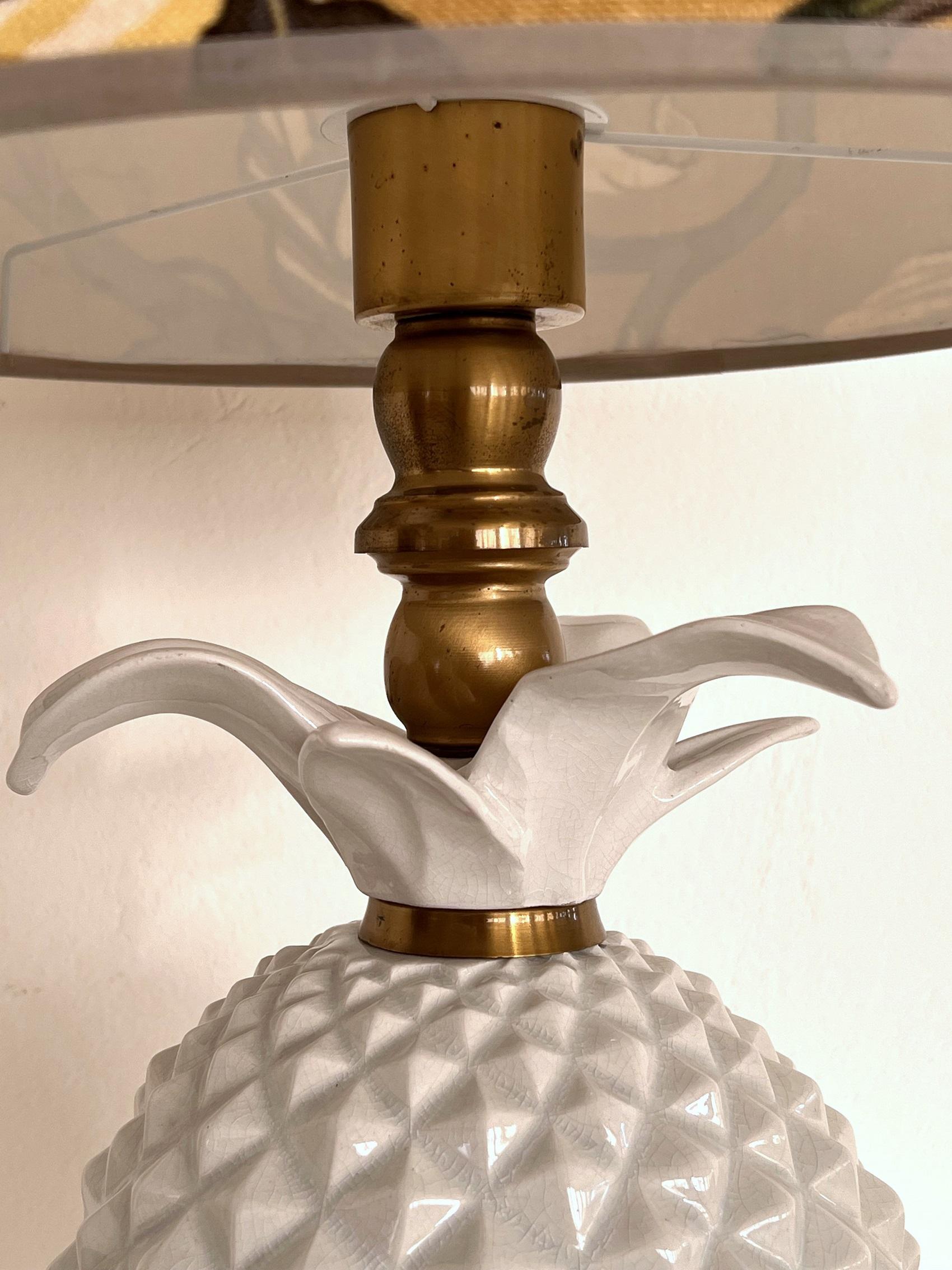 Céramique Lampe de table italienne du milieu du siècle dernier avec nouvel abat-jour, 1970 en vente