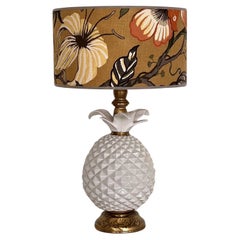 Used Italian Midcentury Ceramic Table lamp with new Lampshade, 1970s