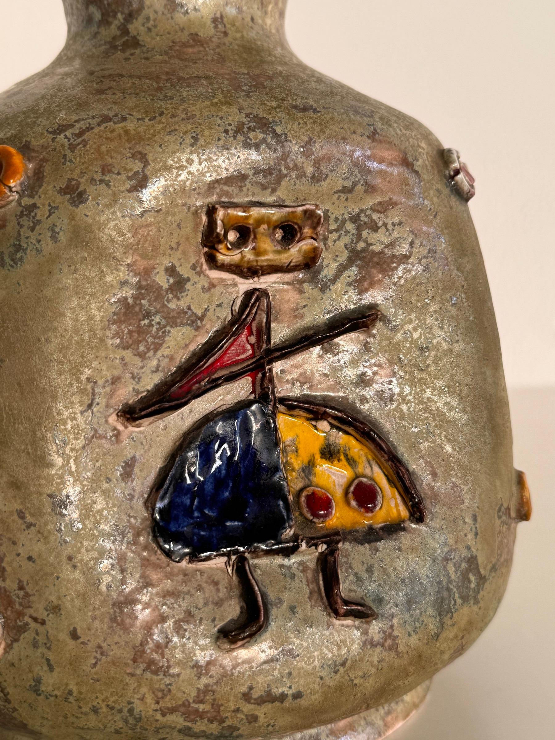 Vaso in ceramica italiano del Medioevo di Umberto Zannoni, Faenza, anni '50 in vendita 5