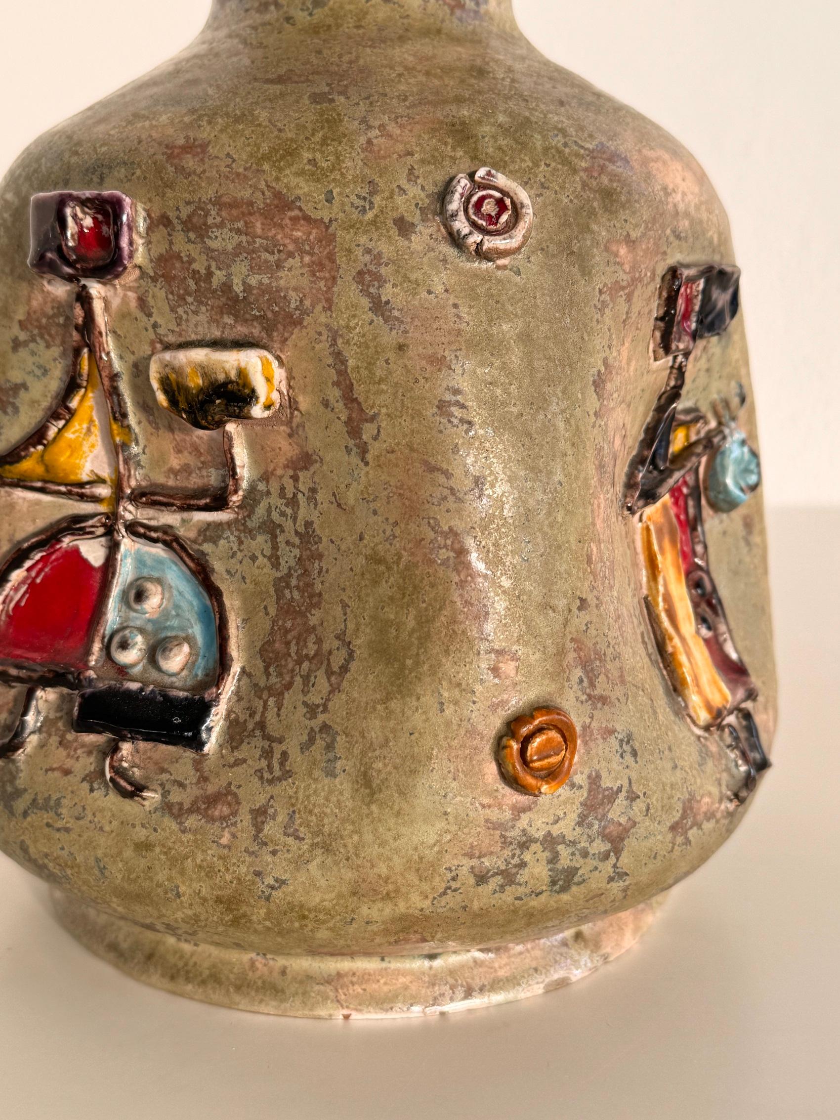 Vaso in ceramica italiano del Medioevo di Umberto Zannoni, Faenza, anni '50 in vendita 6