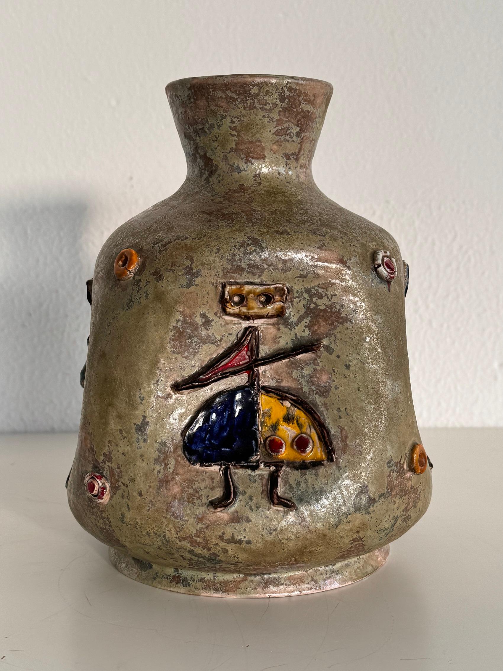 Italiano Vaso in ceramica italiano del Medioevo di Umberto Zannoni, Faenza, anni '50 in vendita