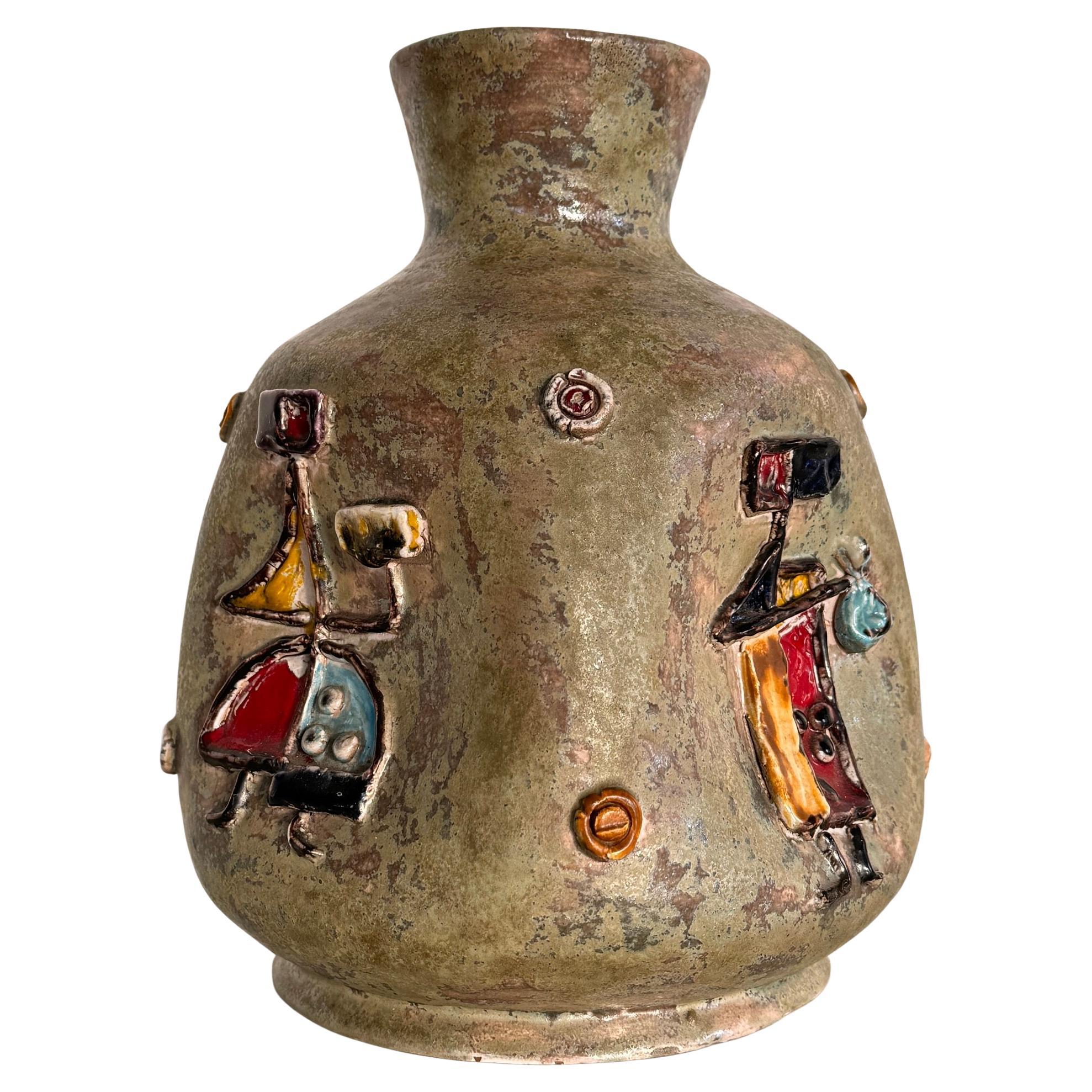 Italian Midcentury Ceramic Vase by Umberto Zannoni, Faenza, 1950s