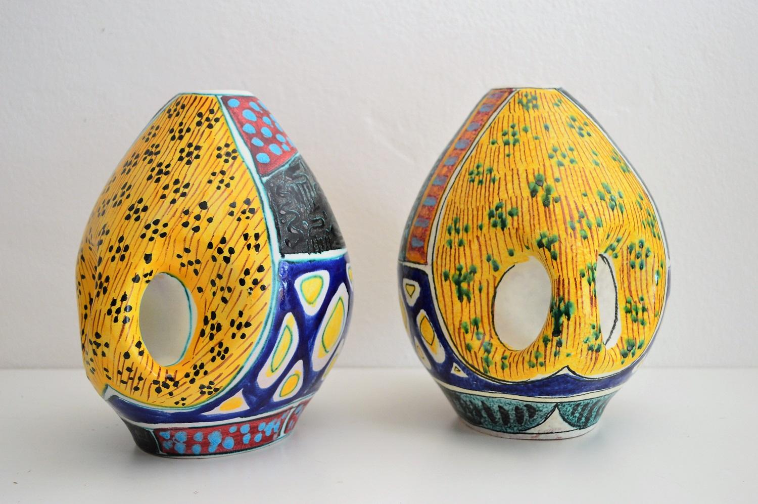 Mid-Century Modern Vases en céramique italiens du milieu du siècle dernier de Valceresio, années 1950, ensemble de 2 en vente