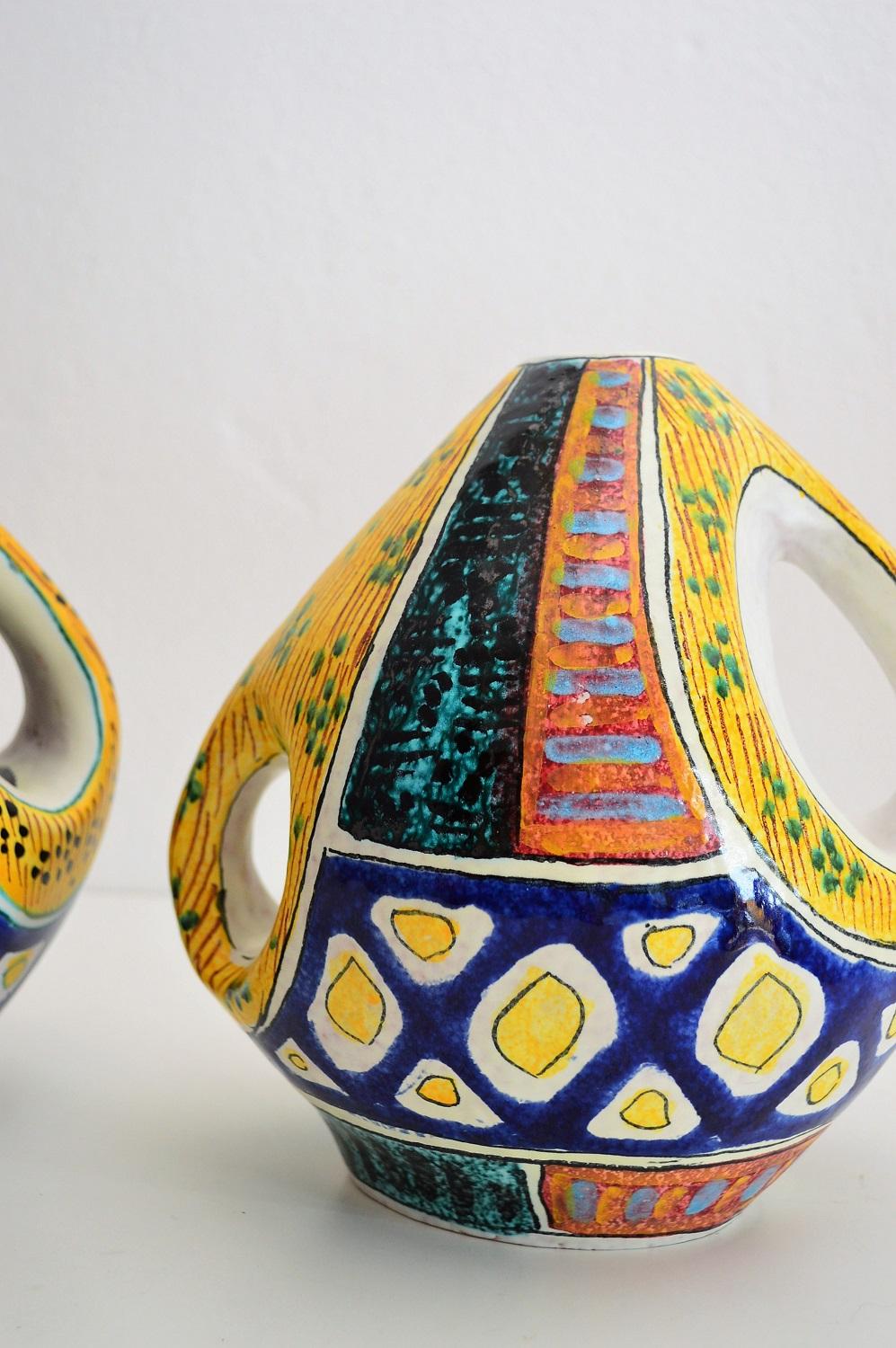 Vases en céramique italiens du milieu du siècle dernier de Valceresio, années 1950, ensemble de 2 Bon état - En vente à Morazzone, Varese