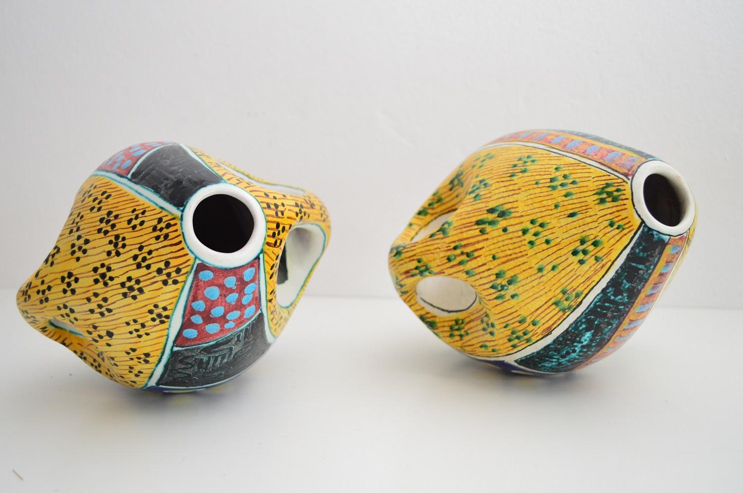 Milieu du XXe siècle Vases en céramique italiens du milieu du siècle dernier de Valceresio, années 1950, ensemble de 2 en vente