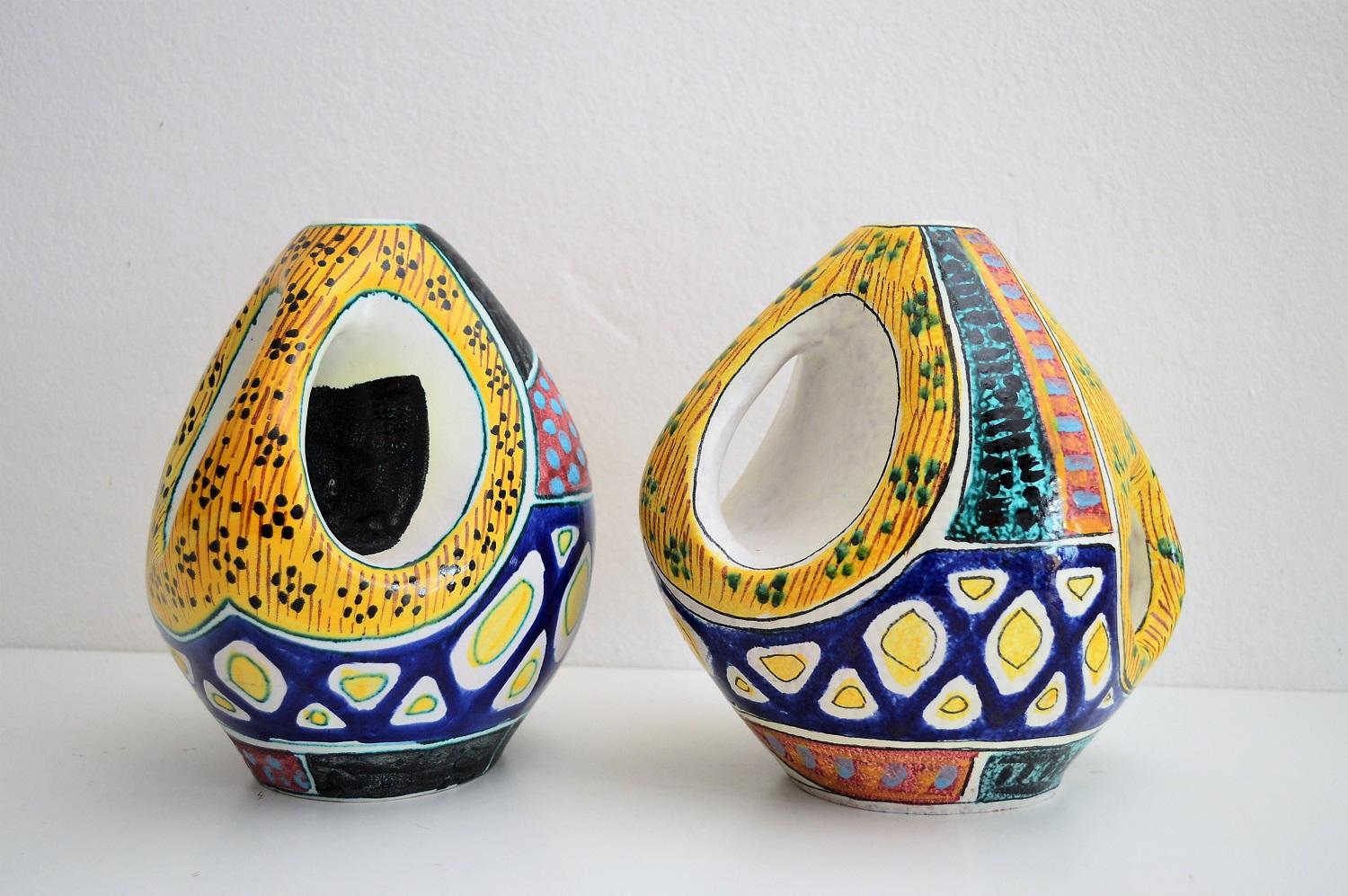 Vases en céramique italiens du milieu du siècle dernier de Valceresio, années 1950, ensemble de 2 en vente 1