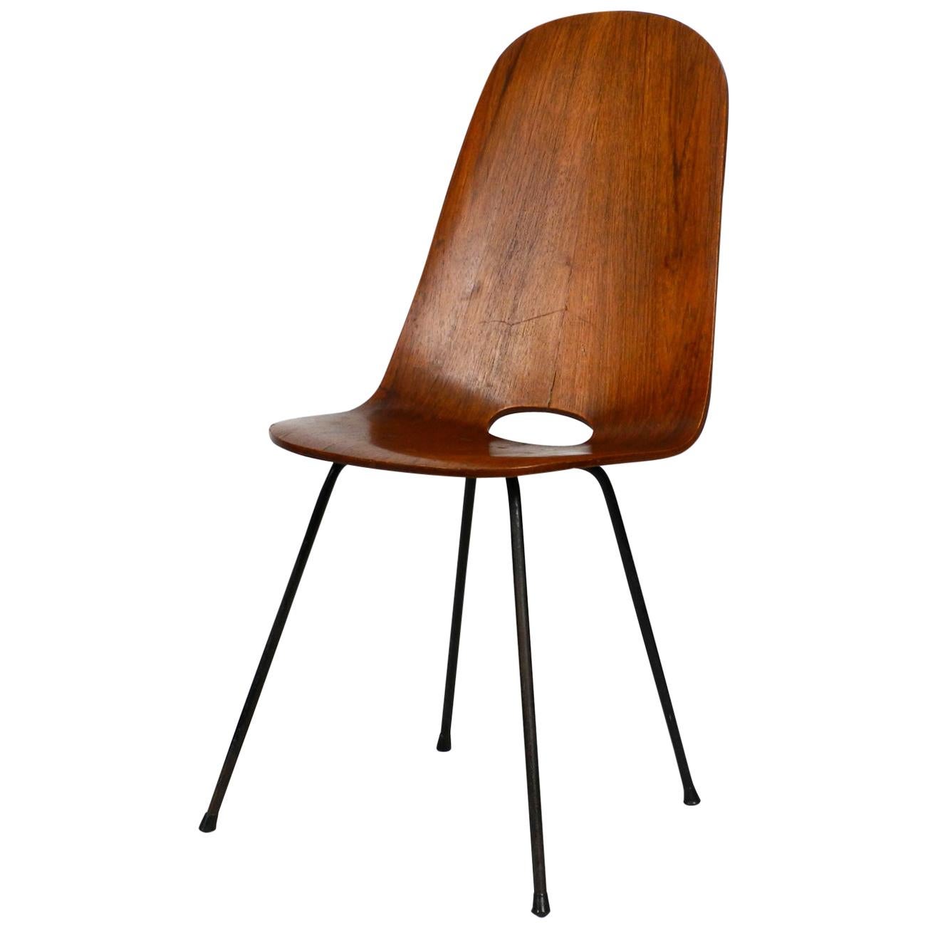 Italian Midcentury Chair by Vittorio Nobili Made of Plywood with Teak Veneer