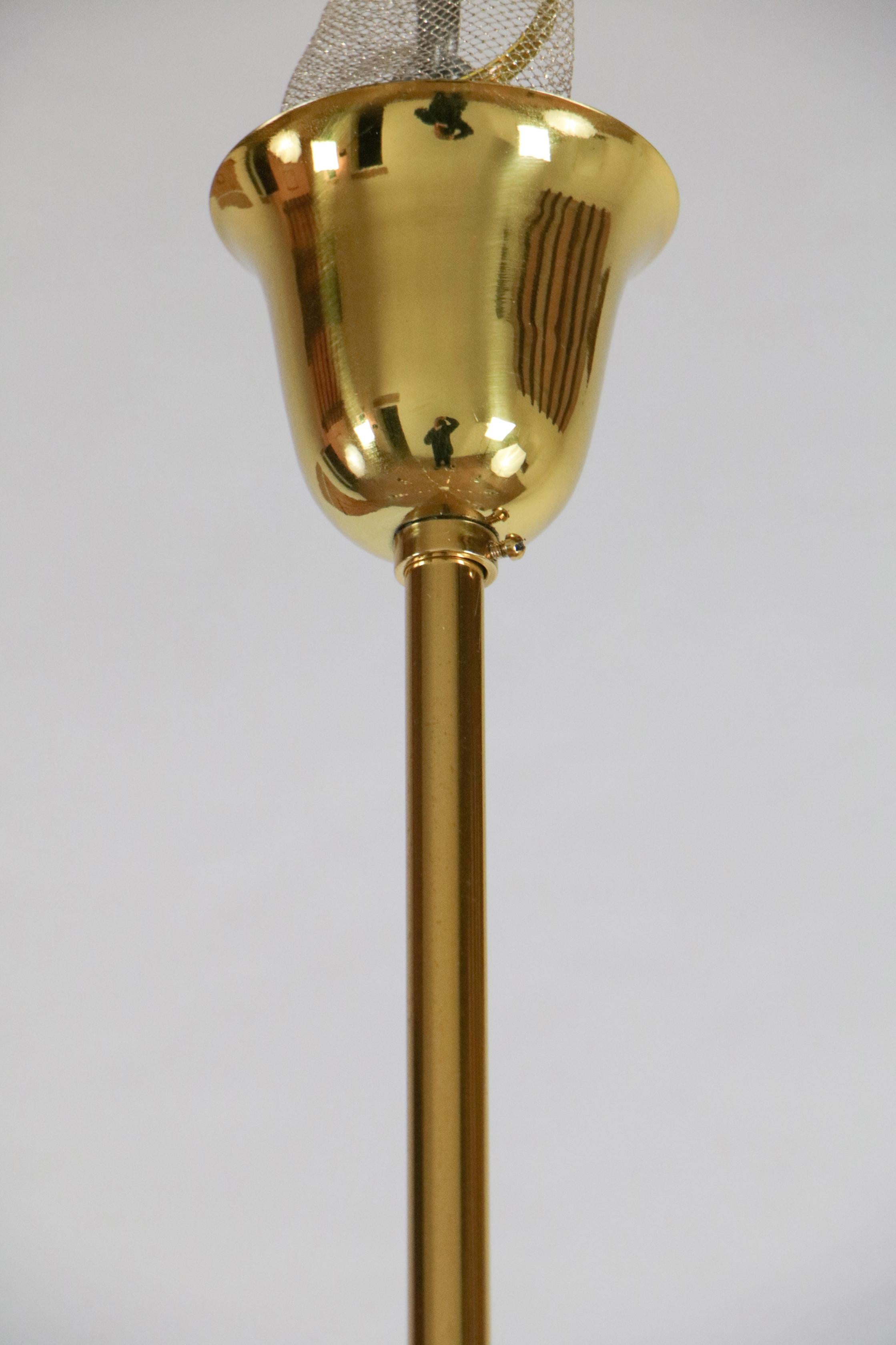 Italian MidCentury Chandelier, 8 Lights, Gold, Ivory Color, Fontana Arte style For Sale 10