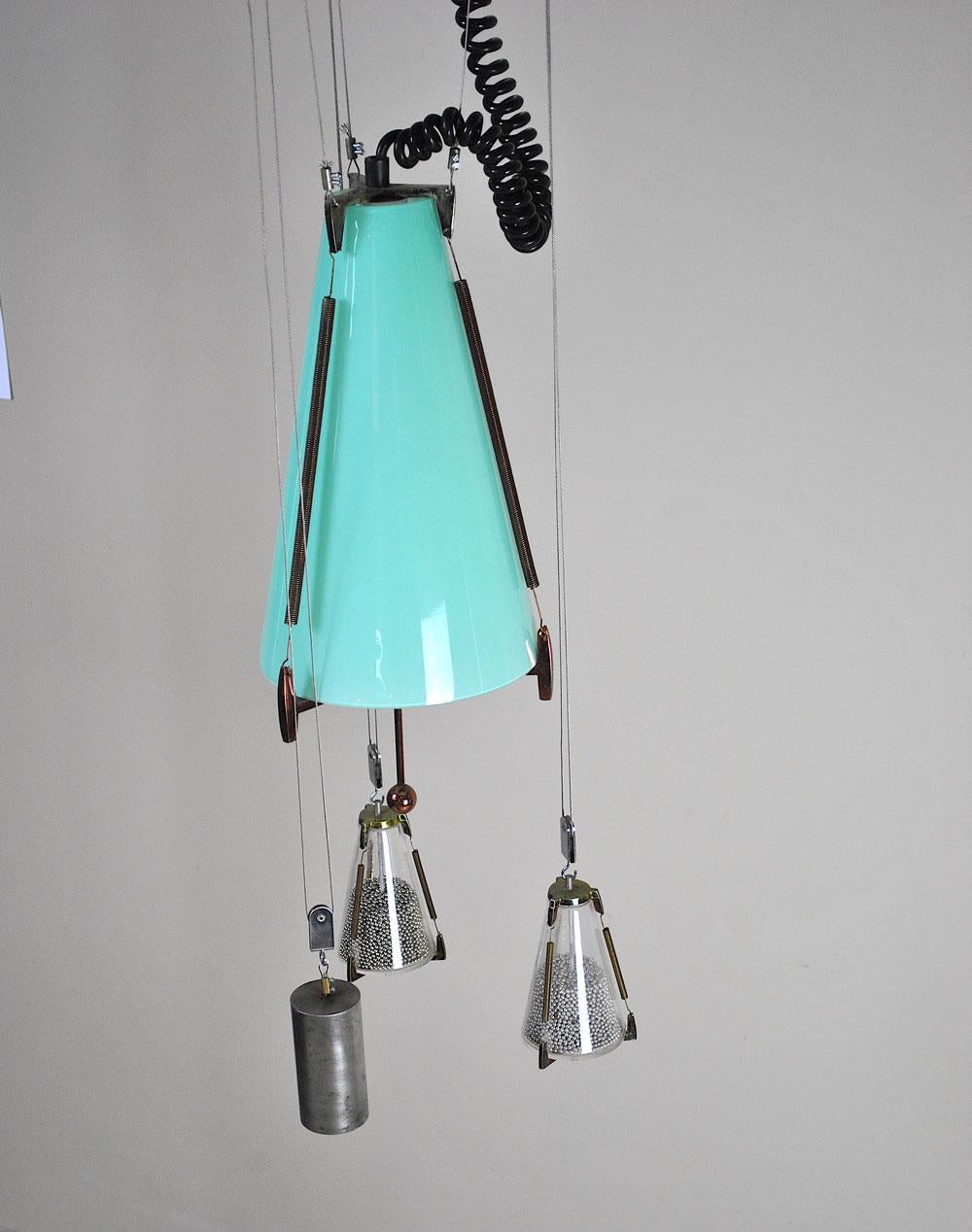 Italian Midcentury Chandelier in the Atomic Style from the 1950s For Sale 4