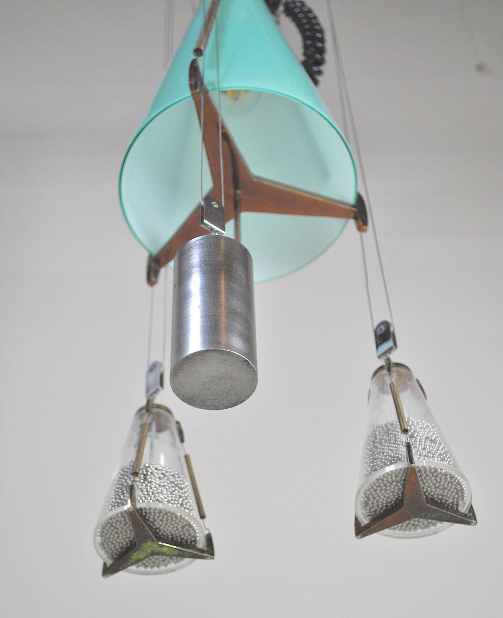 Italian Midcentury Chandelier in the Atomic Style from the 1950s For Sale 6
