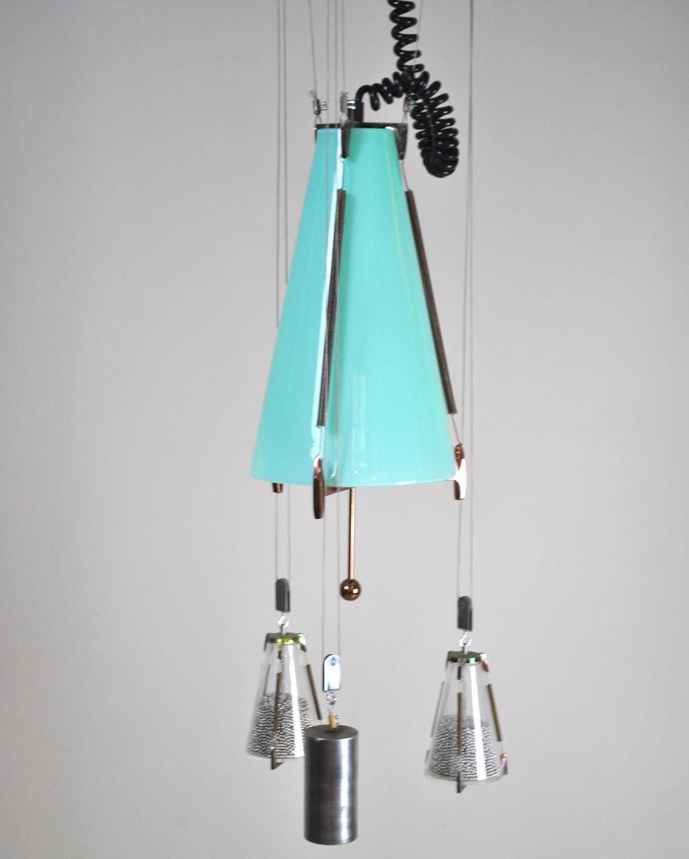 Italian Midcentury Chandelier in the Atomic Style from the 1950s For Sale 1