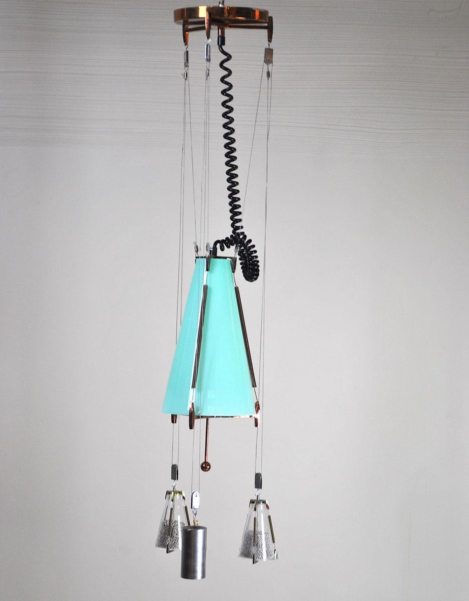 Italian Midcentury Chandelier in the Atomic Style from the 1950s For Sale 2