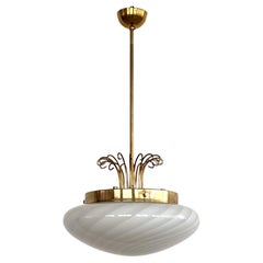 Italienischer Midcentury-Kronleuchter "Medusa Jellyfish" mit Wirbelglas und Messing