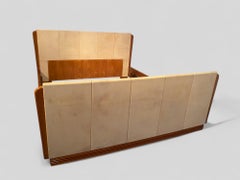 Italian Midcentury Cherry Parchment Bed by Osvaldo Borsani, 1950s