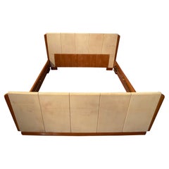 Italian Midcentury Cherry Parchment Bed by Osvaldo Borsani, 1950s
