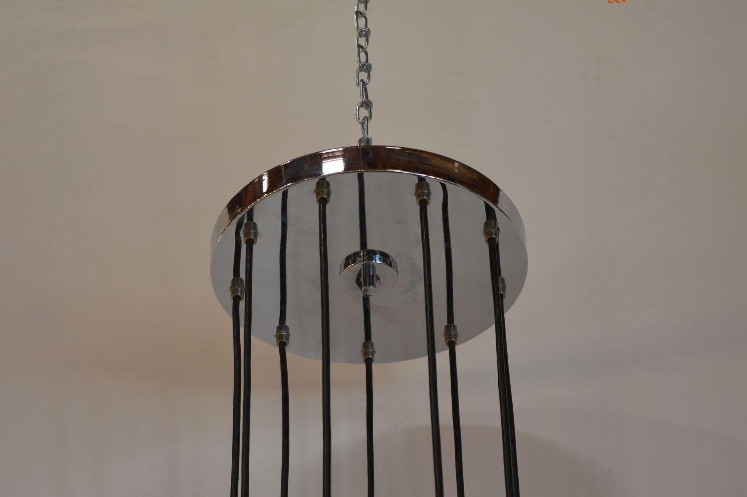 Italian Midcentury Chrome Cascading Style Chandelier by Gino Sarfatti For Sale 7