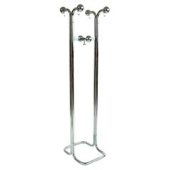 Vintage Italian Midcentury Chrome Coat Rack or Stand in the Style of Giotto Stoppino