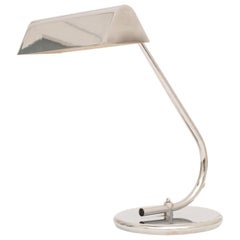 Italian Midcentury Chrome Desk Lamp with Pivoting Reflector