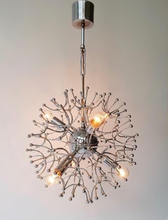Italian Midcentury Chrome Sputnik Pendant by Sciolari