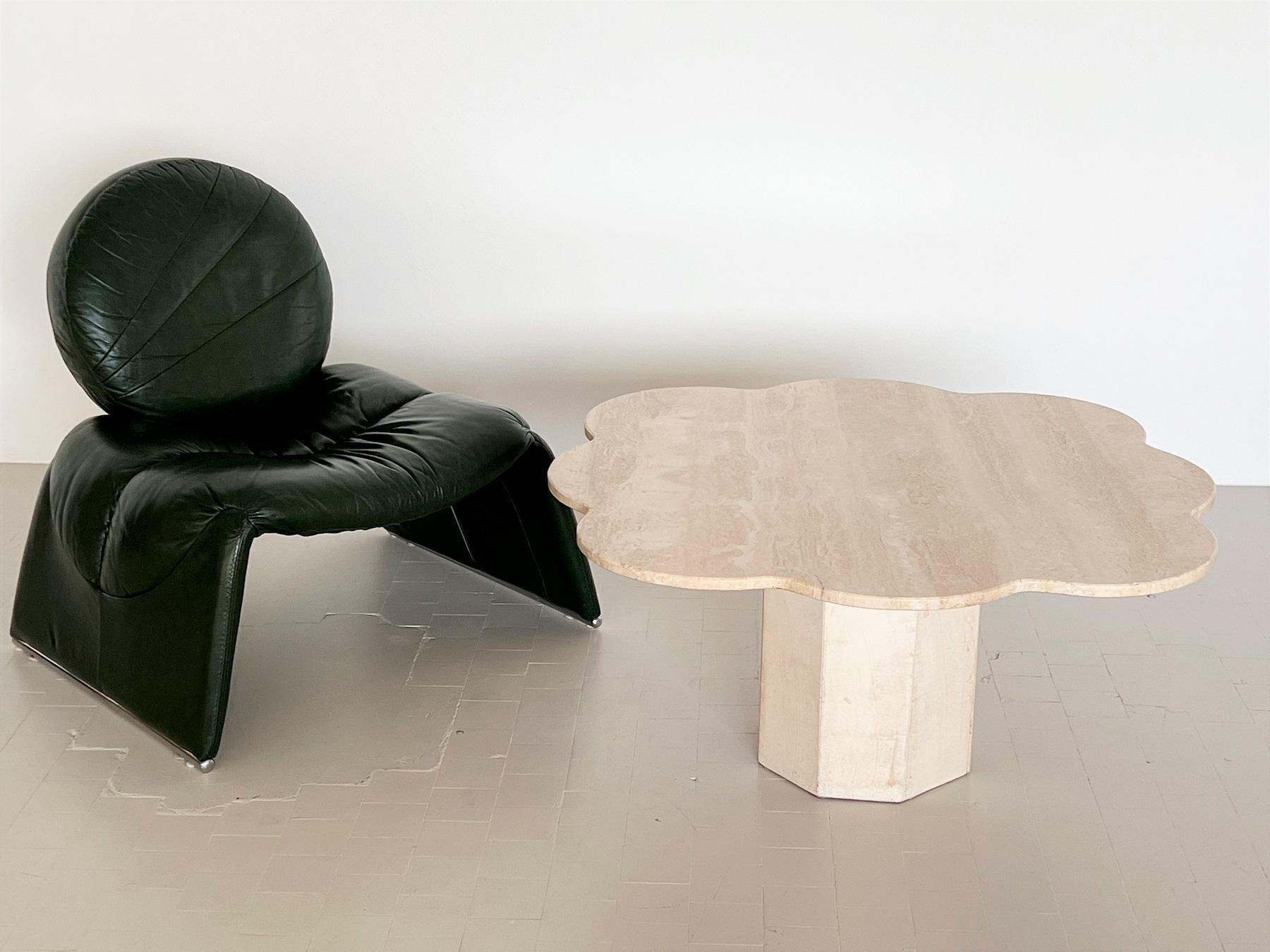 Italian Midcentury Coffee Table in Travertine Stone and Cloud Shape, 1970s 5