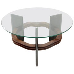 Italian Midcentury Coffee Table with Glass Top by Vittorio Valabrega, 1930s