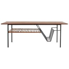 Italian Midcentury Coffee Table with Magazine Rack, 1950s